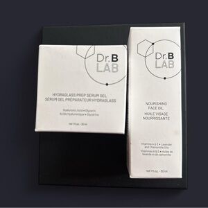 Dr. Brandt Hydraglass Prep Serum Gel and Nourishing Face Oil - White and Black